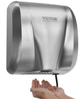 Heavy Duty Commercial Hand Dryer 1300W Automatic High Speed Stainless Steel Warm Wind Wall Mounted 120V in use, hands drying
