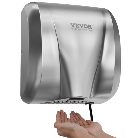 Heavy Duty Commercial Hand Dryer 1300W Automatic High Speed Stainless Steel Warm Wind Wall Mounted 120V in use, hands drying