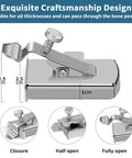 Front view of Amazon TIGARI magnetic seam guide for sewing machine with clip; metal, silver finish