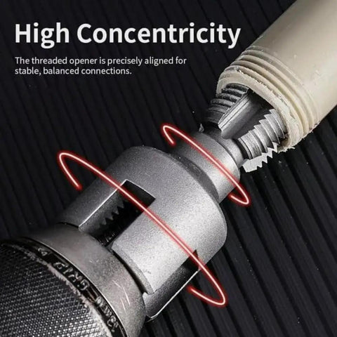 All In One PVC Pipe Thread Tool For Internal And External Threads Quick Tapping And Threading Pro Grade Fits One Half Inch And Three Quarter Inch Pipes Heavy Duty Alloy Build For Fast Installation And Repair on PVC pipe threads