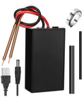 Mini Touch Spot Welder Kit For Home Projects, 5V Portable DIY Welder With 6 Adjustable Speeds, black box, cables, and accessories