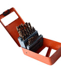 Badass 25 Piece Cobalt Hss Drill Bit Kit Featuring Rugged Heavy Duty Straight Shank Grip And Solid Storage Case, open view with drill bits visible.