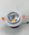 JUDYSSY Adjustable Led Floodlight 3-15W High Efficiency Cob Ceiling Light showing the downlight design and cooling fins.
