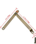 2 Pack 180 Degree Folding Lid Support Hinges For Cabinets And Furniture, 4 Inch Brass Bronze Finish with screws shown