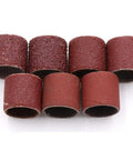 50 Piece Heavy Duty Sanding Bands Abrasive Paper Rings Polishing Drums Fits Dremel Tools 12 Millimeter Arbor 320 Grit close-up view of sanding bands