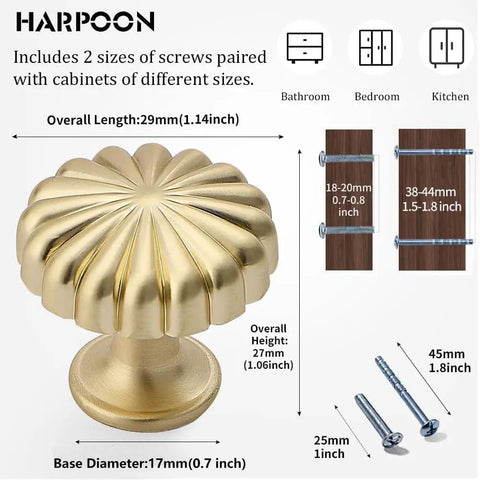 10 Pack Vintage Round Cabinet Knobs 1.1 Inch Brushed Brass Drawer And Wardrobe Handles For Kitchen Cabinets And Furniture Hardware Zinc Alloy Durable Easy Install Must Have