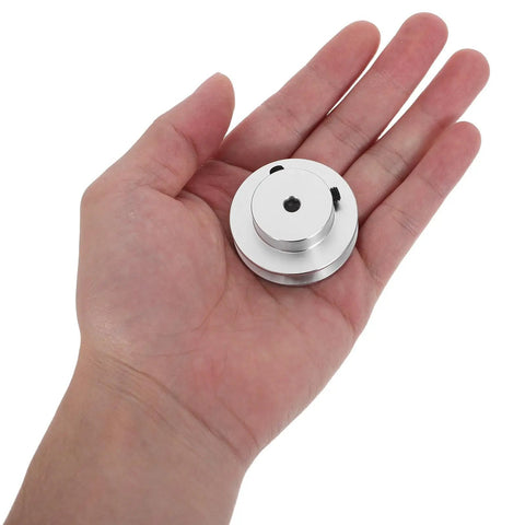 Single Groove Pulley For 6mm Synchronous Belt Aluminum Alloy With Hard Anodized Finish Mechanical Drive Replacement Part For Small Motors In Precision Machines And Your Go To High Precision Equipment, hand-held view