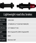Lightweight disc brake hub specs for 700C Disc Brake Carbon Wheelset For Road Bikes Tubeless Ready Clincher 50mm Deep V Shaped Rim