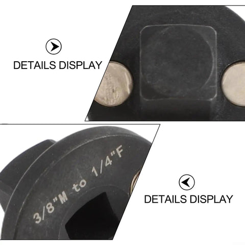 Low Profile Impact Driver Socket Adapter Set Made From Super Tough Heat Treated Steel For Tight Spaces With Secure Grip Handles And Smooth Swivels In Black Finish Perfect For Auto Repair And Heavy Duty DIY Home Projects, 1/4" and 3/8"