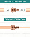 50 Pack Copper Press Reducer Couplings 2 Inch To Half Inch LF Brass Fittings dimensions with quick installation guide on copper pipes.