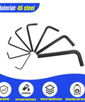Solid Uxney Metric Allen Wrench Set Featuring 8 Essential Hex Keys From 1 5mm To 8mm With Black Oxide Finish For Tough Bike Repair Furniture Assembly And Auto Engine Giggles, 45 steel