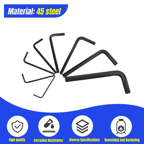 Solid Uxney Metric Allen Wrench Set Featuring 8 Essential Hex Keys From 1 5mm To 8mm With Black Oxide Finish For Tough Bike Repair Furniture Assembly And Auto Engine Giggles, 45 steel