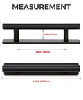 4 Pack Adhesive Cabinet Handles Peel and Stick Black Pull Handles for Kitchen Cabinets Cupboards Drawers Closets 5.83 Inch Length Zinc Alloy Durable Smooth Surface Easy Grip No Drill Installation measurement diagram