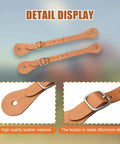 Premium Leather Spur Straps For Horse Riding, Adjustable Retro Western Style With Six Holes, Aluminum Buckles, Detail Display