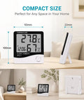 Smart Indoor Hygrometer And Thermometer For Home And Office With Crisp Temperature And Humidity Readings Compact Room Sensor For Baby Rooms Pets Bedrooms And Kitchen Comfort, 93 x 100 x 22mm