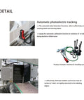 Automatic Double Side Square Bottle Labeling Machine With Snappy Touchscreen Interface And Rock Solid Conveyor For Zero Fuss Front Back Labeling Plus Optional Code Printing Heavy Duty Setup showing photoelectric tracking system and labeling application tool kit.