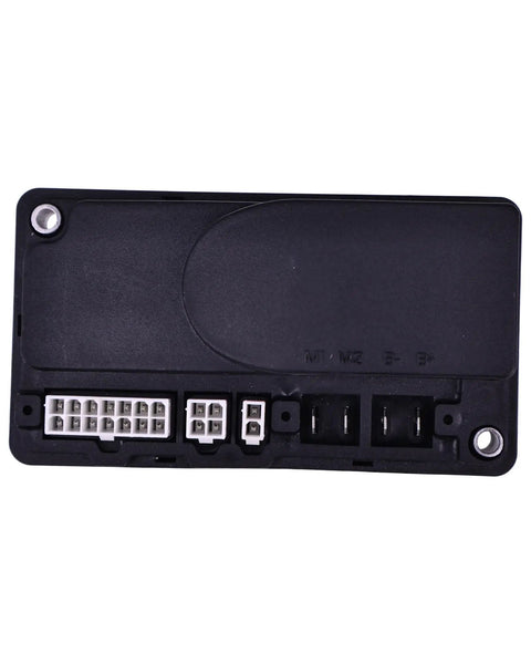 Heavy Duty 24 Volt 90 Amp Speed Controller Replacement For Big Joe Electric Pallet Jack, black drive module, top view with connectors.