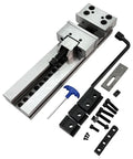 Real Deal Six Inch CNC Milling Vise With Three Hundred Millimeter Jaw Opening And Built Tough Alloy Steel Frame for heavy workholding tool components layout.