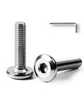 Three Sixteenths Inch Diameter 24 Threads Per Inch Fully Threaded Flat Head Hex Socket Cap Screws Bolts Beefy Heavy Duty In 304 Stainless Steel 18 8 Grade Bright Finish For Countersunk Furniture Connectors And Machinery Hardware with hex key.