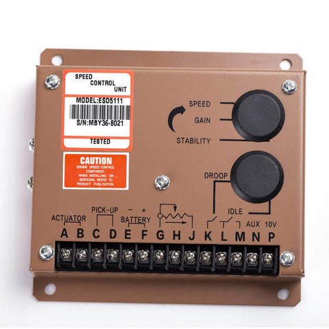 Close-up of the brown Speed Control Unit ESD5111 part of Actuator ADC225 12V With Governor ESD5111 And Magnetic Pickup MSP675 for Gen Set.
