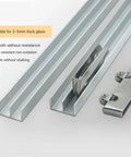 Full Extension Telescopic Drawer Slides With Soft Close Hydraulics, 5mm track clamp roller accessories for glass cabinets