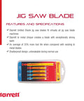 Bi Metal Jig Saw Blade Kit With Unified Shank, features list and 6 blade pack