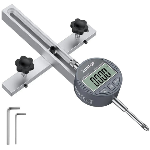 Digital Table Saw Alignment Gauge With 0.0005 Inch Resolution And Fast Response, Pro Grade Anodized Aluminum Bar visible with Allen keys