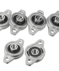 4 Pcs Zinc Alloy Flange Pillow Block Bearings Has Steel Core Self Aligning 8Mm Or 12Mm Shafts Super Heavy Duty Wear Resistant Perfect For Your Robust Jobs Helping Your Units Running Smooth Under Stress For Builders Seeking Reliable Performance Right Now. six flange pillow block bearings on white background