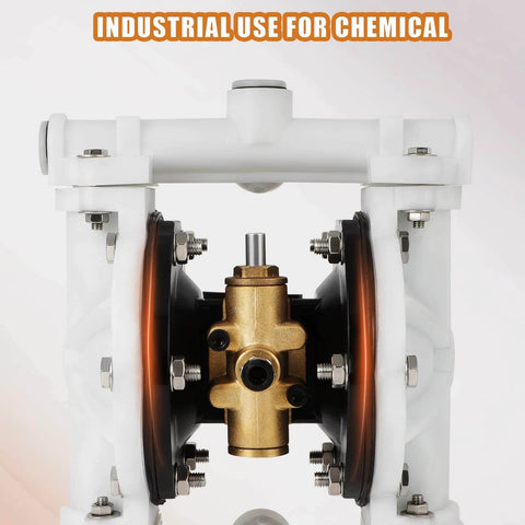 Front view of GCCSJ Air Operated Heavy Duty Double Diaphragm Transfer Pump 1/2" Inlet and Outlet, 13GPM, 100 PSI Max