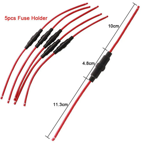 Pro Grade Car Glass Tube Fuse Kit With 150 Quick Blow Fuses 5X20mm Plus 20 Seat Fuses And 5 Inline Screw Holders in image