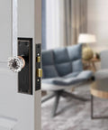 Upgraded Mortise Lock Set For Interior Doors With Antique Vintage Crystal Glass Knobs And Skeleton Key, Reversible Oil Rubbed Bronze