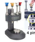 Pro Grade Watch Hand Setting Tool With Needle Loader and 4 pin pressers on a sturdy base for watchmakers and repair enthusiasts