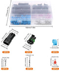 Linkstyle 10 Sets of Heavy Duty Weather Pack Connectors For 14 To 12 AWG Wires Featuring Waterproof Housings Male And Female Plugs With Copper Terminals Perfect For Automotive Repairs And Quick Wire Splice Jobs That Stick Without Fail, connector kit in storage box