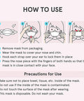 Instructions for KF94 4 Layer Protective Face Mask 100 Count Black For Adults And Older Kids Individually Wrapped Made In South Korea Certified Safe Breathable Comfort Top Notch Filtration.