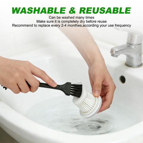 Cleaning HEPA Vacuum Filter Replacement Compatible With LT-117C Handheld Car Vacuum Cleaner Six Pack in sink with brush