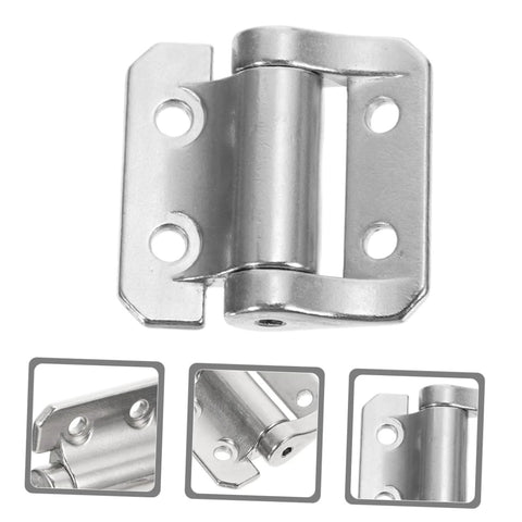 Front view of a silver metal heavy-duty damping cabinet door hinge for residential cabinets.