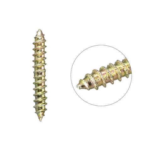 96 Pieces 4x11mm Hanger Bolts Double Ended Self Tapping Dowel Screws For DIY Woodworking Dual End Locking Connector shown close-up