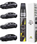 Tesla Stealth Grey PN01 Touch Up Paint Kit For Quick Scratch Fix, 2 in 1 pen tip and brush with packaging and Model Y, 3, S, X
