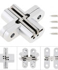 180 Degree Zinc Alloy Concealed Hinge For Folding Doors And Hidden Panels With Screws, tough durable shutter hinge flat open view