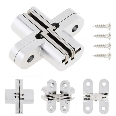 180 Degree Zinc Alloy Concealed Hinge For Folding Doors And Hidden Panels With Screws, tough durable shutter hinge flat open view