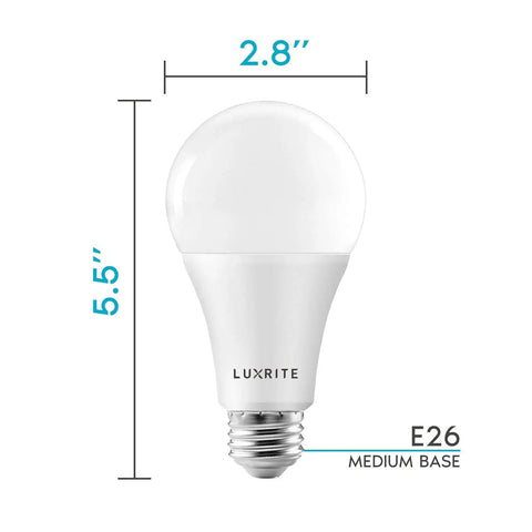 A21 LED Bulbs 150W Equivalent 2550 Lumens Beast Bright Soft White 3000K Dimmable 22W E26 Medium Base dimensions