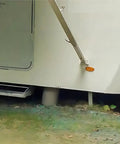 RV with 2 Pack Bottom Awning Mounting Bracket Assembly for RVs Die Cast Foot Pedal Support Kit Replacement installed