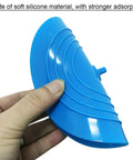 Heavy Duty 2 Pack Silicone Sink Stoppers With Leak Proof Seal And Straight Up Solid Grip For Kitchens And Bathtubs Universal Fit No Sweat Setup Real Deal Drain Stopper blue silicone sink stopper being held, showcasing strong grip and design.
