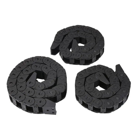 Vorn 2.4 350 3D Printer Cable Chain Set Open Tank Drag Chains, 2 Pieces 10x11mm Style, 1 Piece 10x15mm Style, Black PA66 Nylon