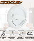 Recessed Sliding Door Pulls Handles 304 Stainless Steel Round Hidden Closet Finger Flush Knob with screws for doors, drawers, wardrobes.