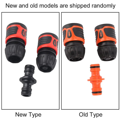 Super Easy Garden Hose Quick Connectors Upgrade Your Watering Game With Durable Abs Plastic Pipe Adapter Fitting Kit For 12 Inch Irrigation And Repair No Fuss Installation For Sprayers And Sprinklers. New and old hose connector types shown