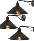 Set of 3 Dope 12 Inch Exterior Barn Style Porch Light with dusk-to-dawn sensor and black farmhouse design shown from the side