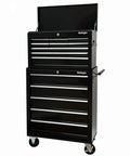Rolling Metal Tool Chest with 5 Drawers, 24 Inch Wide Cabinet, Ball Bearing Drawer Slides, Heavy Duty Casters, in Black