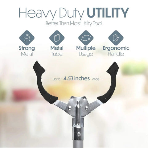 Premium Aluminum Ergonomic 37 Inch Grabber Tool For Trash Pickup And Debris Nabber Lightweight Long Reach Extension Arm 2 Pack For Litter Cleanup Garage Or Garden Cleanups Easy Grip And Reach