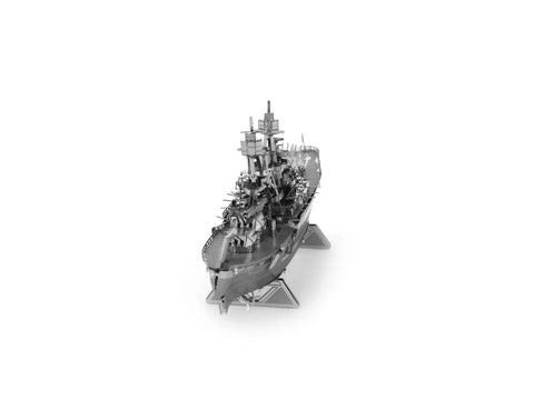 US Navy USS Arizona 3D Metal Ship Model Kit Unassembled DIY Hobby Project With Detailed Etched Parts Easy Snap Fit Perfect For Collectors And History Buffs Display Worthy Warship Replica front view